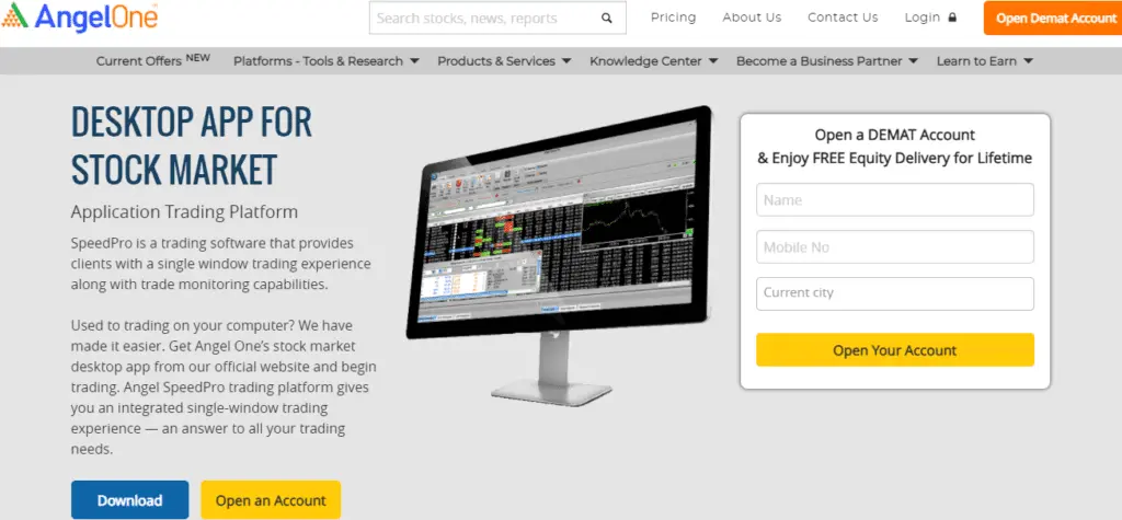 Top 10 Best Online Stock Trading & Investing Platforms in India 2025 : TheShareBrokers Angel one PRO Trading Platform: