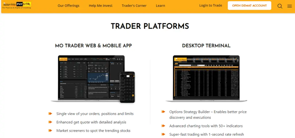 Top 10 Best Online Stock Trading & Investing Platforms in India 2025 : TheShareBrokers MO Trader Trading Platform
